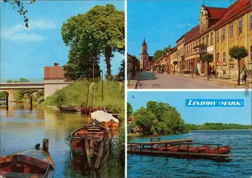 Lindow (Mark) 1. Am Kanal, 2. Straße des Friedens, 3. Wutzsee 1977