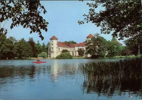 Ansichtskarte Rheinsberg Schloss See mit schwimmender Bank 1981