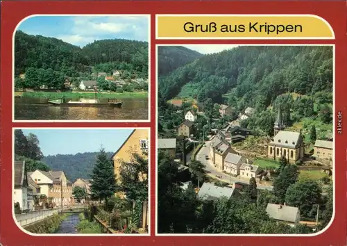 Krippen Bad Schandau Elbfähre, Am Krippenbach, Blick vom Püschelweg 1987