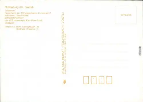 Grillenburg Tharandt Teilansicht, Ferienheim der ZAF, VdN-Heim,   Waldcafé 1988