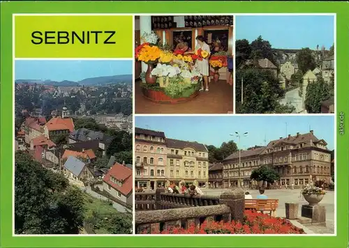 Sebnitz Panorama-Ansicht, Industrieladen des VEB Viadukt, Markt 1986