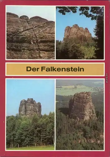 Bad Schandau Verschiedene Ansichten vom Falkenstein im Schrammsteingebiet 1987