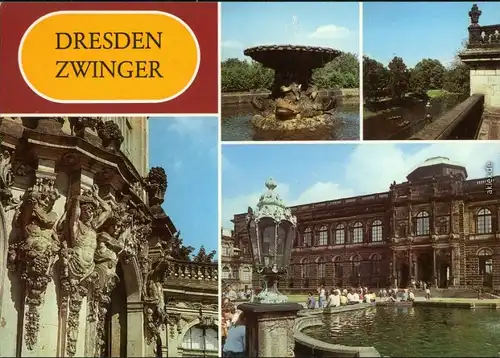 Altstadt Dresden Brunnen am Wallpavillon, Blick zum Zwingergraben,  1987