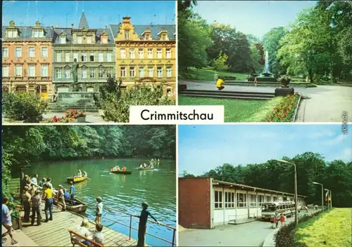 Crimmitschau Brunnen am Markt, Friedenspark,  Sahnpark, Am Kunsteisstadion 1990