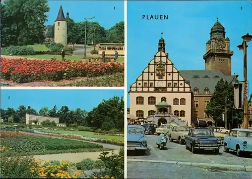 Plauen (Vogtland) 1. Nonnenturm am Otto-Grotewohl-Platz  Parktheater   1972