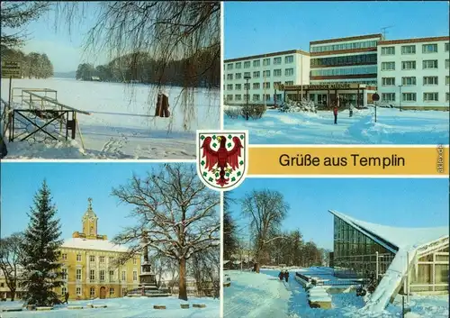 Templin Winterliche FDGB-Erholungsheim   Gaststätte "Salvador Allende" 1988