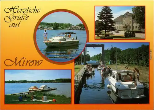 Mirow Mirower See, Kanal, Straßenansicht Ansichtskarte 1990