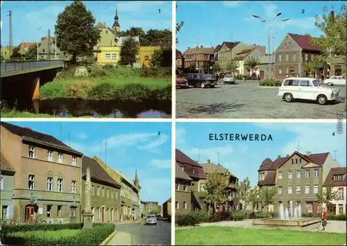 Elsterwerda Wikow Elster, Markt, Postmeilensäule in der Hauptstraße 1979