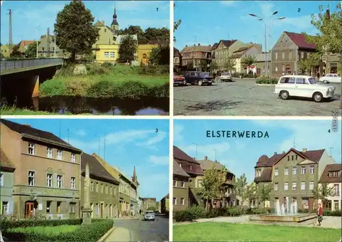 Elsterwerda Wikow Elster, Markt, Postmeilensäule in der Hauptstraße 1976