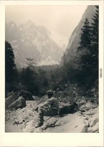 Berchtesgaden Blick auf die Schneebedeckten Palfenhörner 1954 Privatfoto