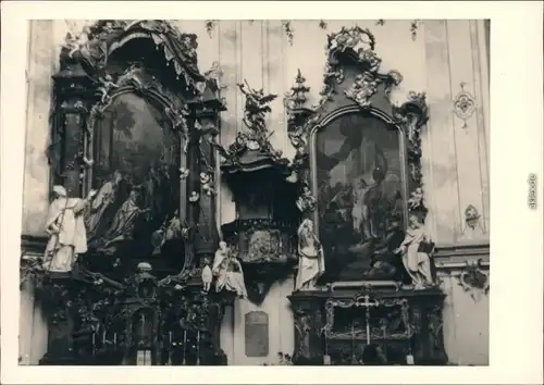 Ettal Kloster / Benediktinerabtei - Innen  mit Hochaltarraum 1954 Privatfoto