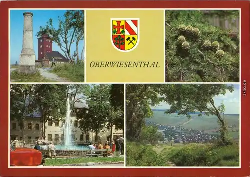 Oberwiesenthal Meteorologische Station mit Gradmessungssäule   am Markt  1987