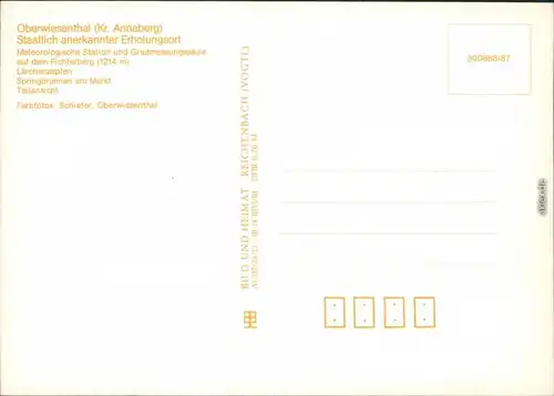 Oberwiesenthal Meteorologische Station mit Gradmessungssäule   am Markt  1987