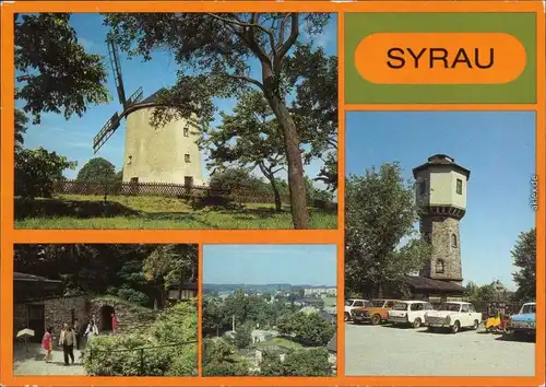 Syrau (Vogtland) Windmühle, Drachenhöhle - Höhlenausgang,  Wasserturm 1986