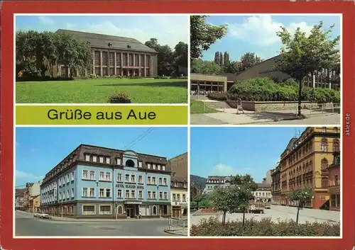 Aue (Erzgebirge) Kulturhaus  Volksschwimmhalle, Hotel Blauer Engel 1987
