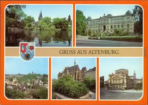 Altenburg Am Kleinen Teich, Lindenau Museum  Blick zum Theater 1982