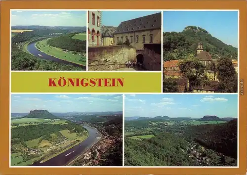 Königstein (Sächsische Schweiz) Blick von der Festung elbabwärt 1986