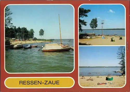 Ressen Zaue Verschiedene Ansichten vom Schwielochsee mit Strand Segelboot 1987