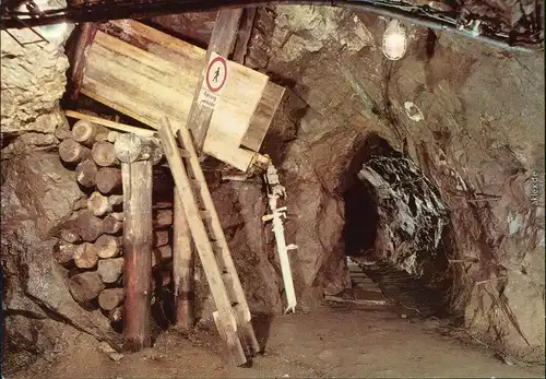 Waschleithe Grünhain Beierfeld  Schaubergwerg  Überhau am Streckenkreuz 1986