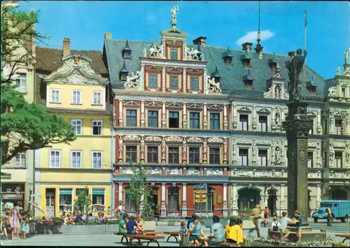 Erfurt Fischmarkt mit Roland, Haus zum Breiten Herd und Gildehaus 1971