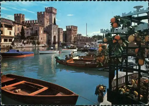 Ansichtskarte Sirmione Schloss und Binnenhafen 1962