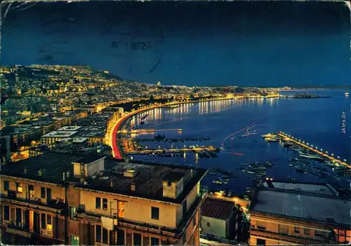 Neapel Napoli Yachthafen in der Nacht 1977