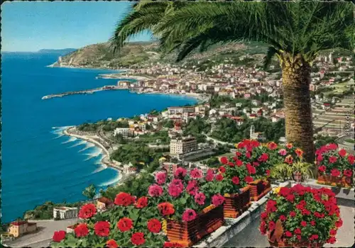 San Remo Sanremo Gesamtansicht vom Osten aus gesehen mit Meerblick 1988