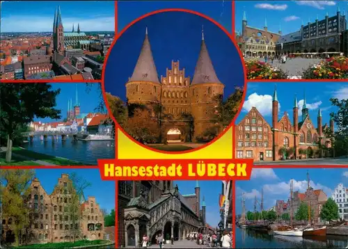 Lübeck Kirchen, Holstentor, Segelschiffen andere historischen Bauwerken 1998