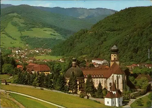 Münstertal/Schwarzwald Kloster St. Trudpert, Panorama-Ansicht 1968