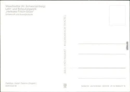 Waschleithe Grünhain-Beierfeld Schaubergwerg "Herkules-Frisch-Glück" -  e 1986