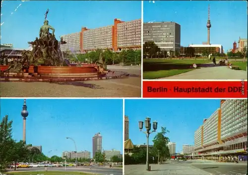 Berlin Neptunbrunnen Magistrale Alexanderstraße, Magistrale Ansichtskarte  1979
