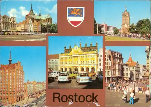 Rostock Ernst-Thälmann-Platz,  Lange Straße,  Kröpeliner Straße 1980