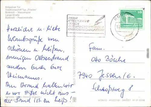 Rostock   Traditionsschiff Typ   Lange Straße, Südstadt - Pawlowstraße 1981