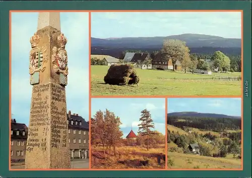 Johanngeorgenstadt Postmeilensäulen, Oberjugel - Blick zum Blatensky  1985