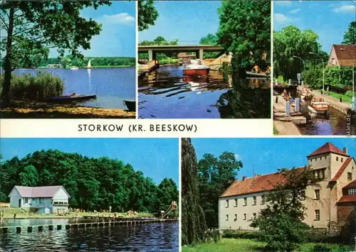Storkow (Mark) Am Storkower See, Am Kanal, Schleuse, Strandbad, Burg 1977