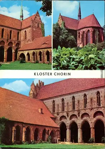 Chorin Innenhof mit östlichem Kreuzgang, Nordgiebel,  Kreuzgang 1981