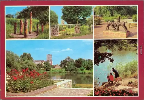 Frankfurt (Oder) Botanischer Garten -  mit Teich und Plastiken 1980