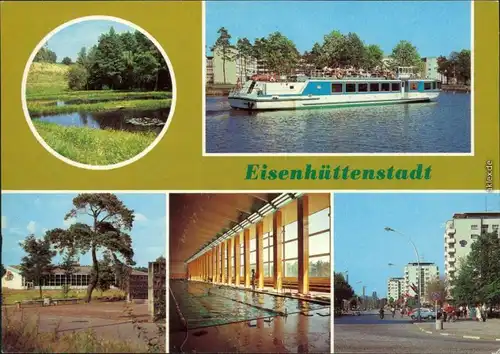 Eisenhüttenstadt  Goldfischteichen, MS "Friedensgrenze",   Leninallee 1983