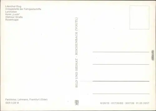 Eisenhüttenstadt Stalinstadt ( Anlegestelle  Diehloer Straße, Rosenhügel 1983