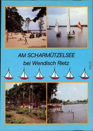 Wendisch Rietz Strand Schwarzhorn, Windsurfer Campingplatz, Scharmützelsee 1985