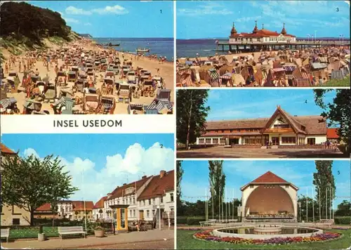 Usedom Ückeritz - Strand -   Seebad Ahlbeck - Seebrücke, Damerow -  1983