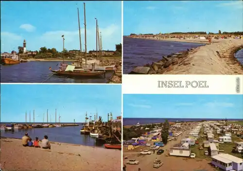 Poel Hafen und Leuchtturm, An der Mole, Am Hafen, Zeltplatz 1979