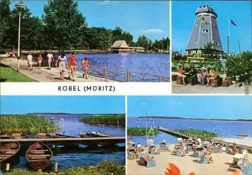 Röbel Müritz Blick zum Seglerhafen, Jugendherberge, Müritz, Bad 1975