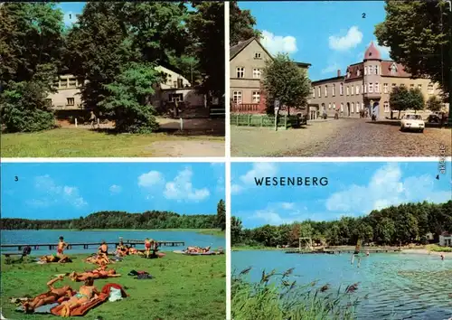 Wesenberg (Mecklenburg) Strandcafé, Mittelstraße, Freibad, Großer Weißersee 1978