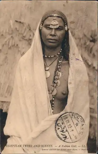 Ägypten   Egyptian Types: Jeune Nubienne nude Nubisches Mädchen nackt 1912