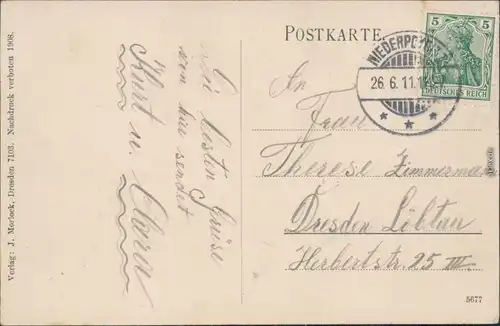 Hosterwitz Dresden Partie an der Keppmühle Ansichtskarte 1908