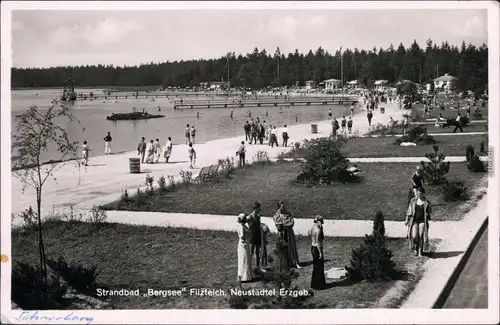 Neustädtel Schneeberg (Erzgebirge) Partie am Strandbad - Park 1939