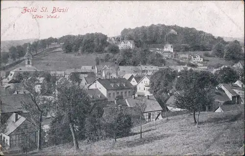 Zella St. Blasii-Zella-Mehlis Partie in der Stadt Ansichtskarte  1915