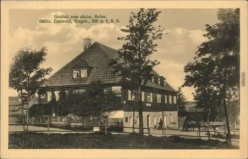 Zinnwald Georgenfeld-Altenberg (Erzgebirge) Gasthof    Pferdefuhrwerk 1914