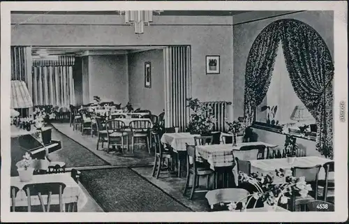 Augustusburg Hotel Waldhaus: Gesellschaftssaal Ansichtskarte b Chemnitz 1954